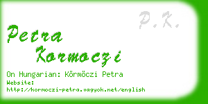 petra kormoczi business card